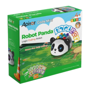 apitor robot panda logic coding robot, screen free coding