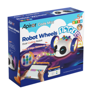apitor robot wheels dual coding robot, physical and scratchjr coding
