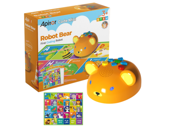 Apitor Robot Bear First Coding Robot, Screen-free Coding