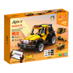 Apitor Robot R Educational Building Block Robot Kit, 4-in-1 Models, 300 Building Blocks