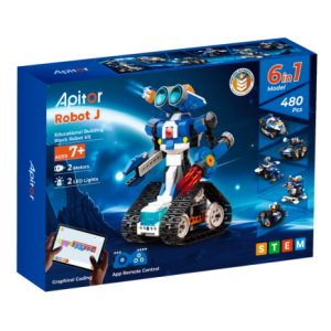 Apitor Robot J Educational Building Block Robot Kit, 6-in-1 Models, 480 Building Blocks